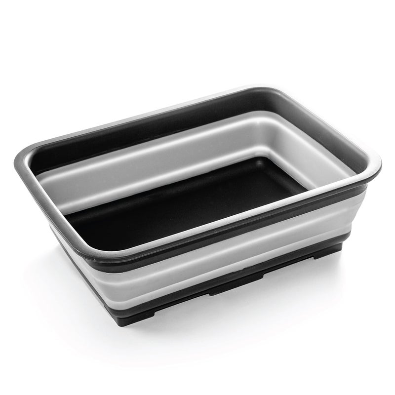 BINO Collapsible Wash Basin - Grey | Portable Dish Tub | Kitchen | Camping | Sink | Home Essentials | Baby Travel | Folding Dish Pan for Maximum Space Saving - Image 1